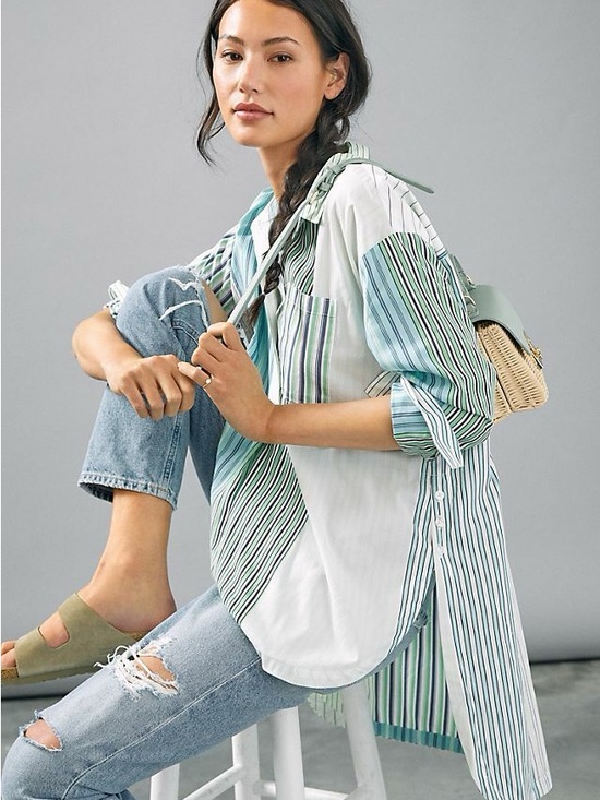 Anthropologie Tops - Anthropologie Maeve Alix Oversized Blouse Size Small